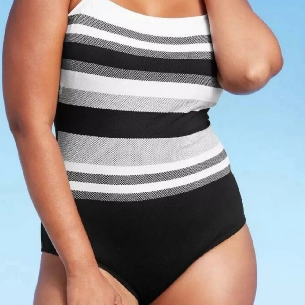 Kona Sol Striped One-Piece Swimsuit
